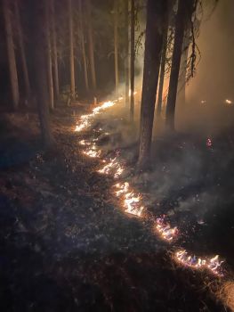Fighting the 2020 wildfire at night
